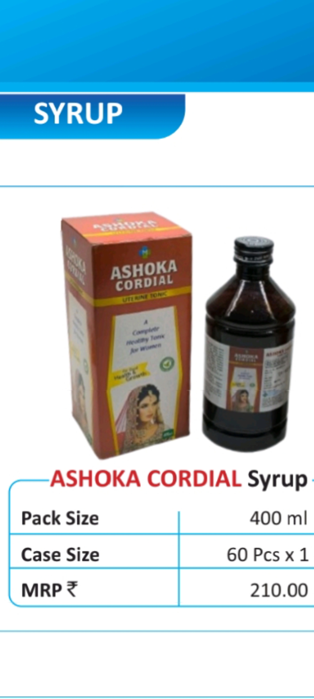 ASHOKA CORDIAL SYRUP 400 ml